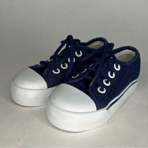 Gymsports Gymboree Slip On Sneaker Blue White Lace Up Size 5 Kids